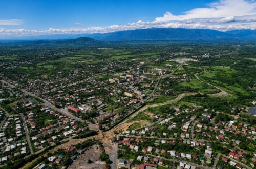 Zugdidi investment land - aerial with Svaneti mountains